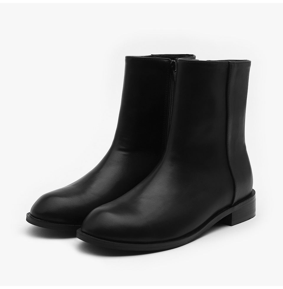 韓國 Sappun Madarin Round Ankle Boots (3cm)【AU055】