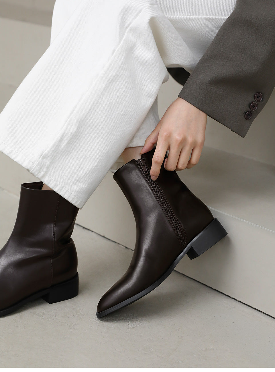 韓國 Sappun Fable Round Ankle Boots (3.5cm)【AU009】