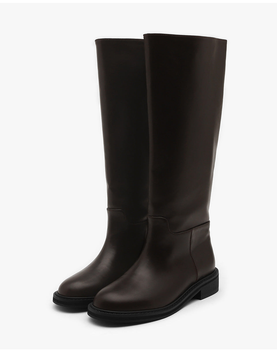 韓國 Sappun Renpur Round Long Boots (3.5cm)【AU019】