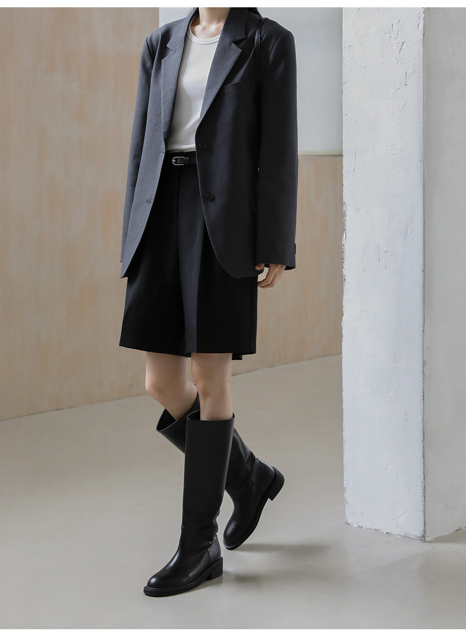 韓國 Sappun Renpur Round Long Boots (3.5cm)【AU019】