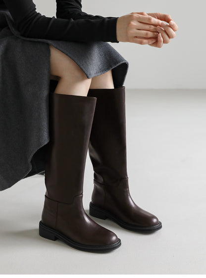 韓國 Sappun Renpur Round Long Boots (3.5cm)【AU019】