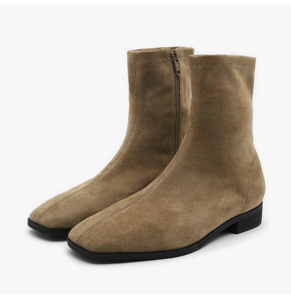 韓國 Sappun Rutini Square Socks Ankle Boots (2.5cm)【AU057】