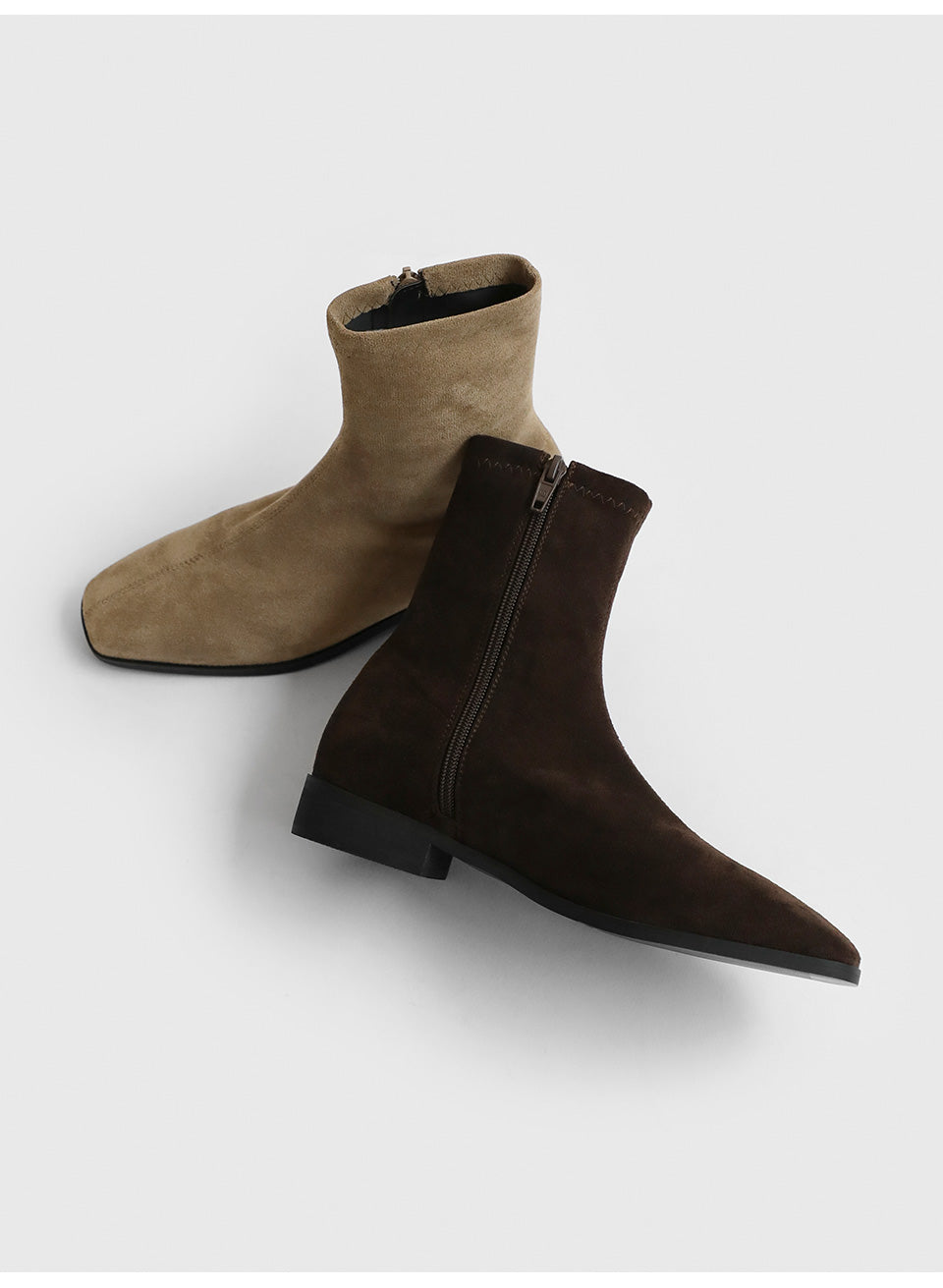 韓國 Sappun Rutini Square Socks Ankle Boots (2.5cm)【AU057】