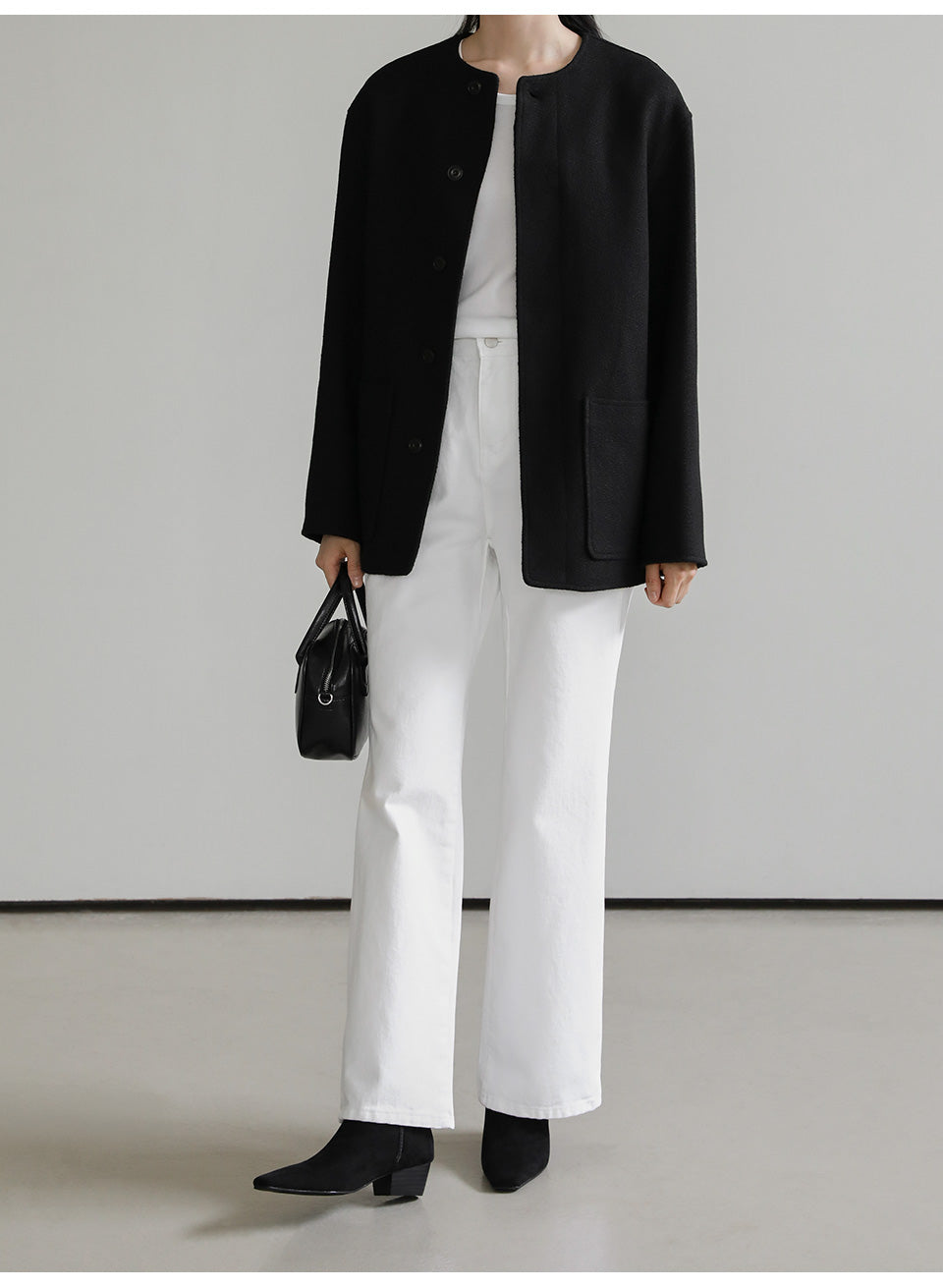 韓國 Sappun Eli Square Socks Ankle Boots (4cm)【AU014】