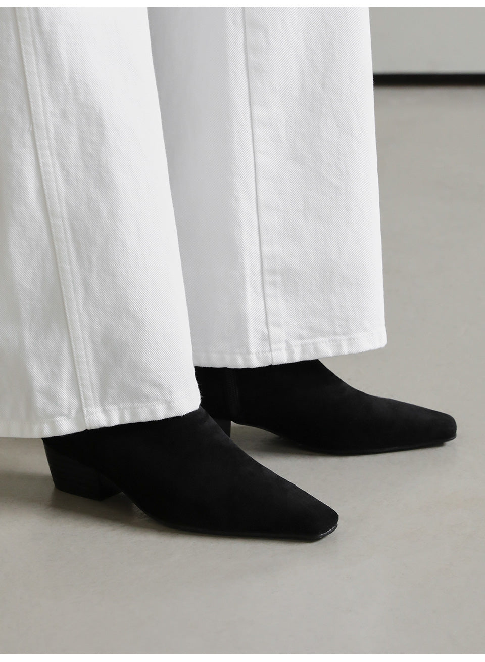 韓國 Sappun Eli Square Socks Ankle Boots (4cm)【AU014】