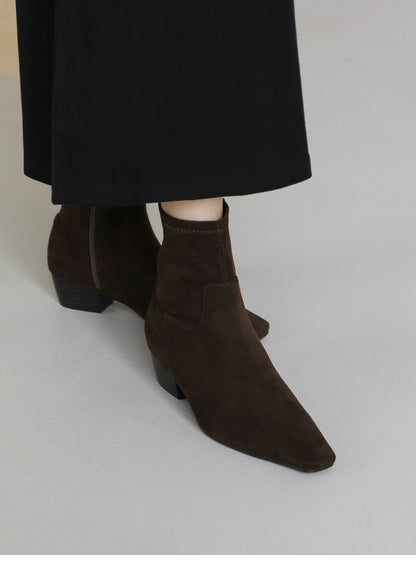 韓國 Sappun Eli Square Socks Ankle Boots (4cm)【AU014】
