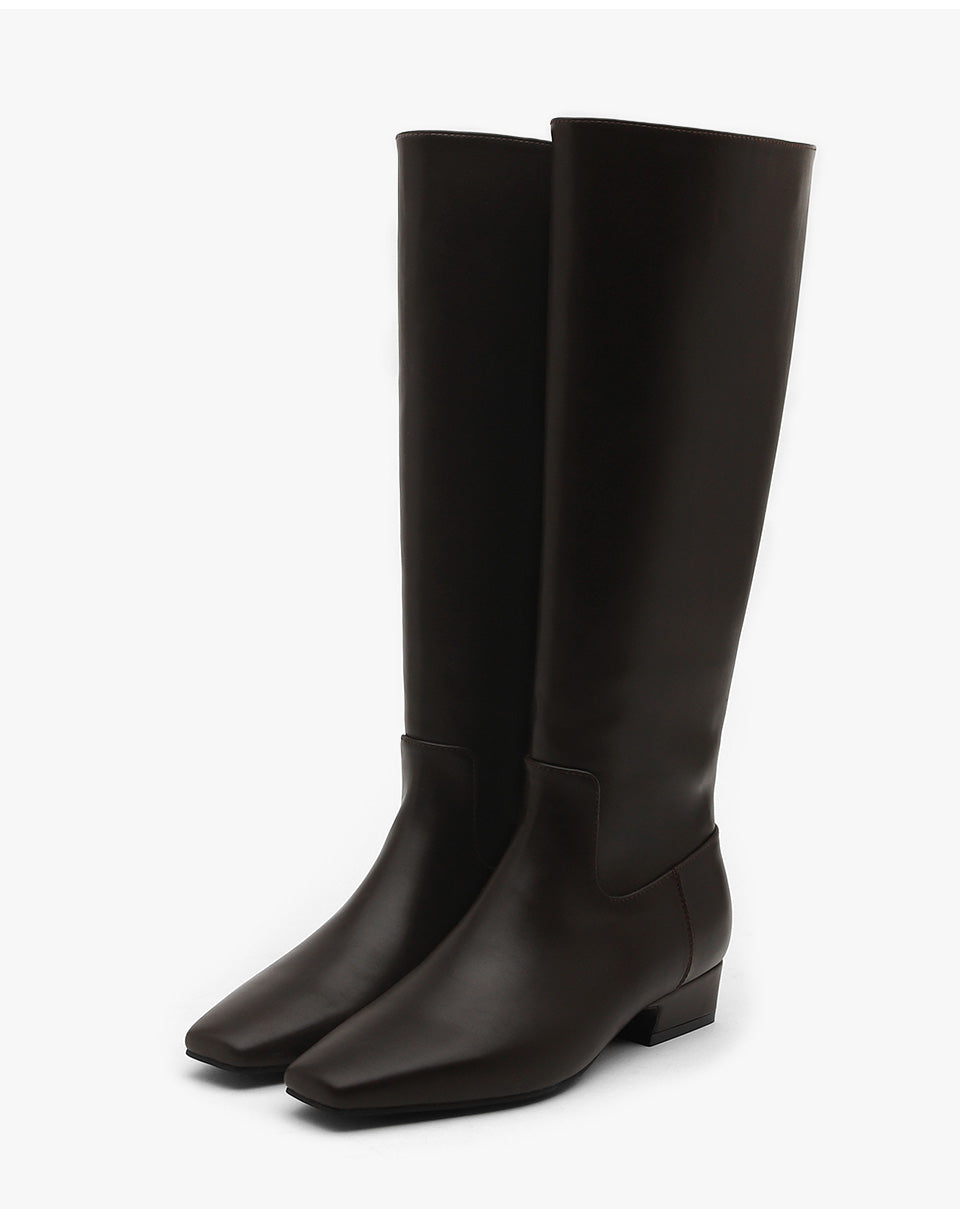 韓國 Sappun Mendena Square Long Boots (3cm)【AU063】