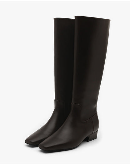 韓國 Sappun Mendena Square Long Boots (3cm)【AU063】