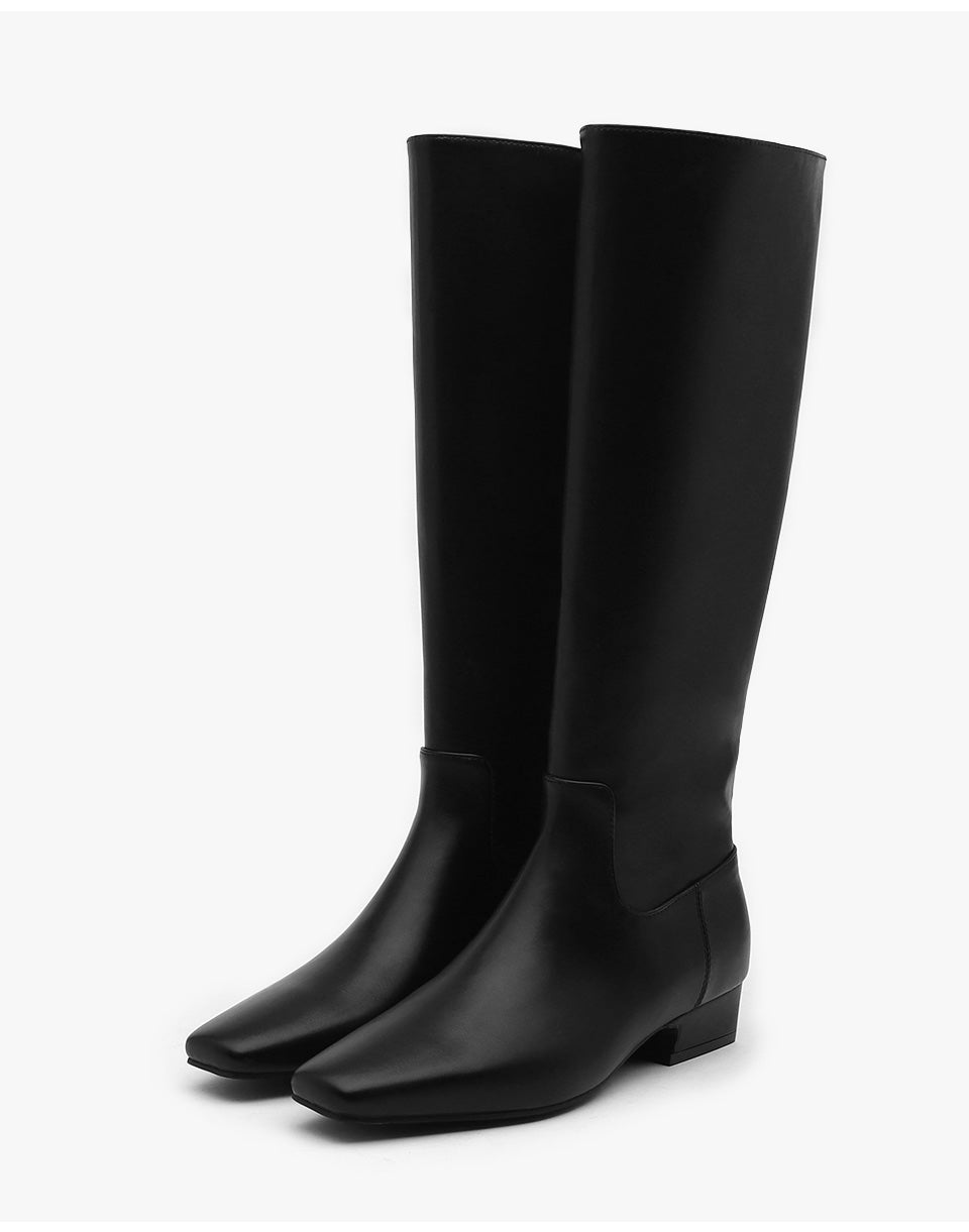 韓國 Sappun Mendena Square Long Boots (3cm)【AU063】