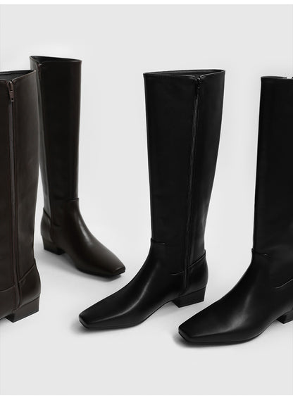 韓國 Sappun Mendena Square Long Boots (3cm)【AU063】