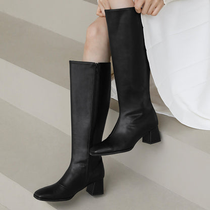 韓國 Sappun Nevae Square Long Boots (5cm)【AU062】