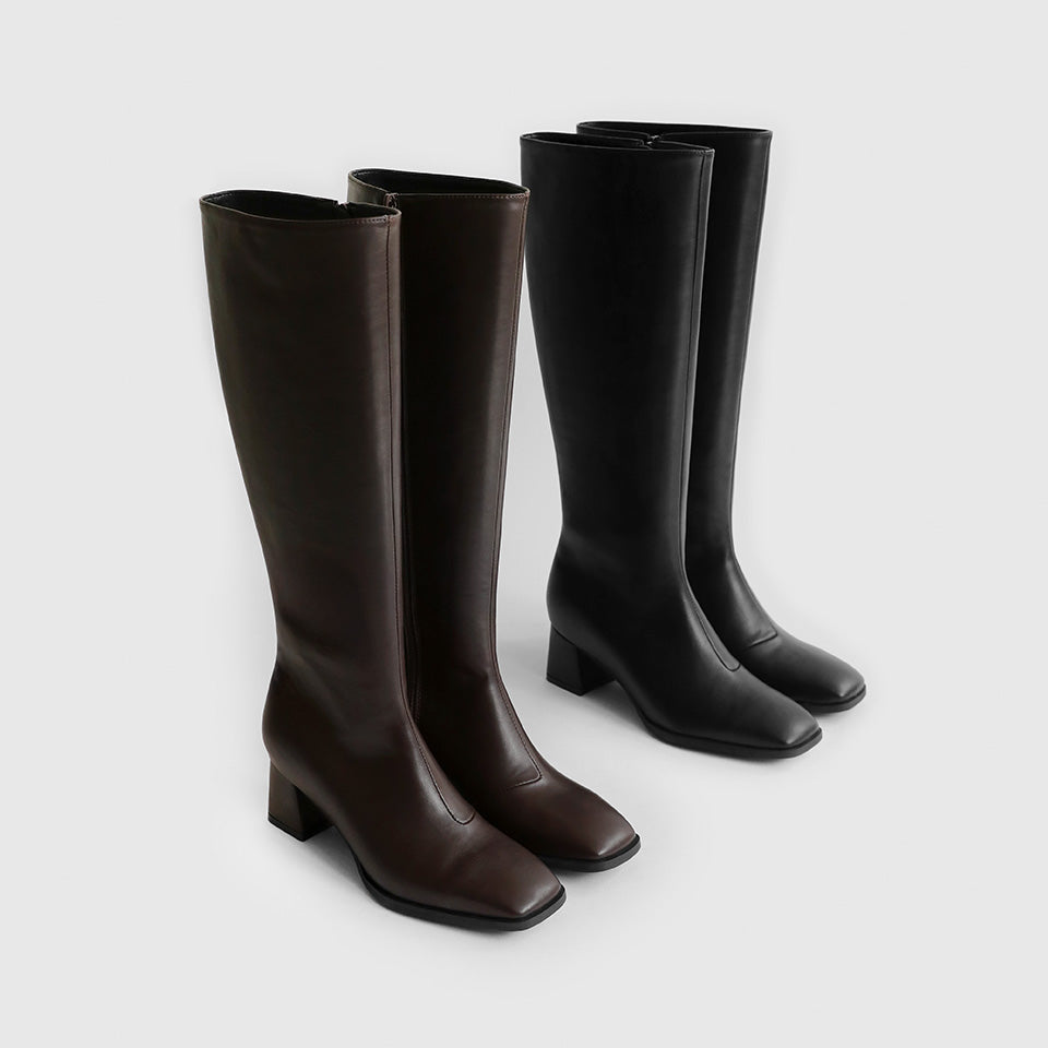 韓國 Sappun Nevae Square Long Boots (5cm)【AU062】