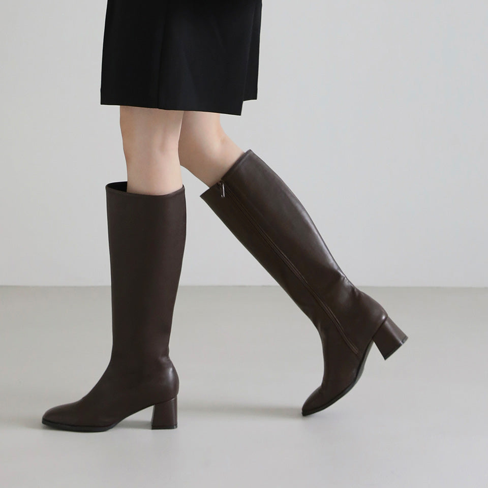 韓國 Sappun Nevae Square Long Boots (5cm)【AU062】