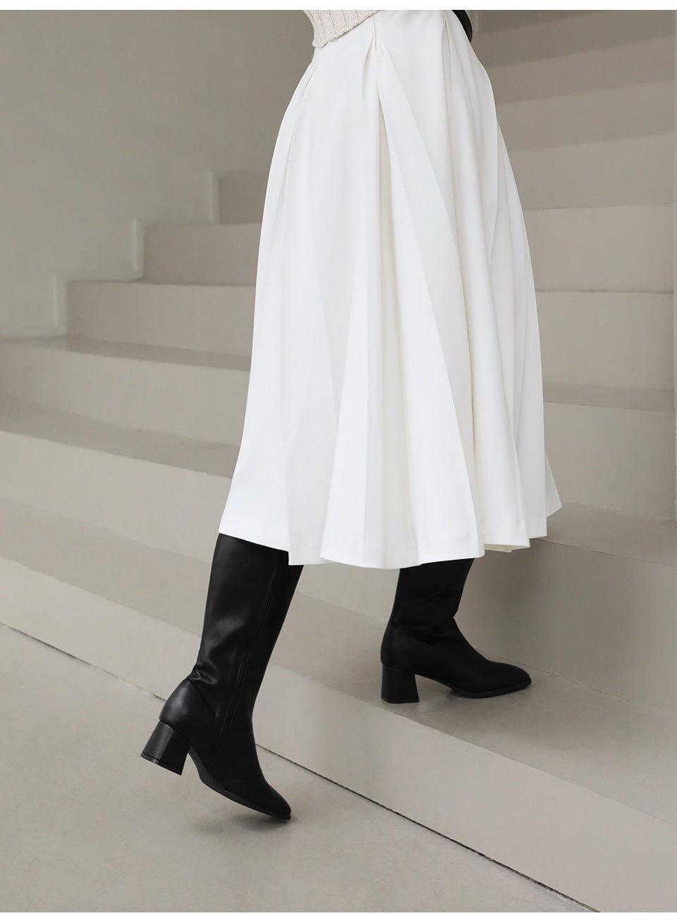 韓國 Sappun Nevae Square Long Boots (5cm)【AU062】