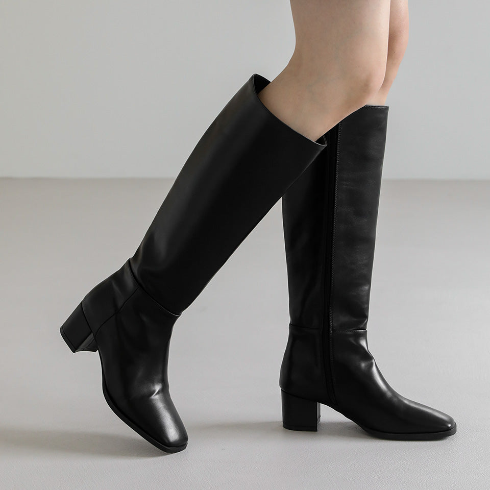 韓國 Sappun Rosar Square Long Boots (5cm)【AU061】