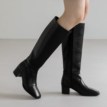 韓國 Sappun Rosar Square Long Boots (5cm)【AU061】