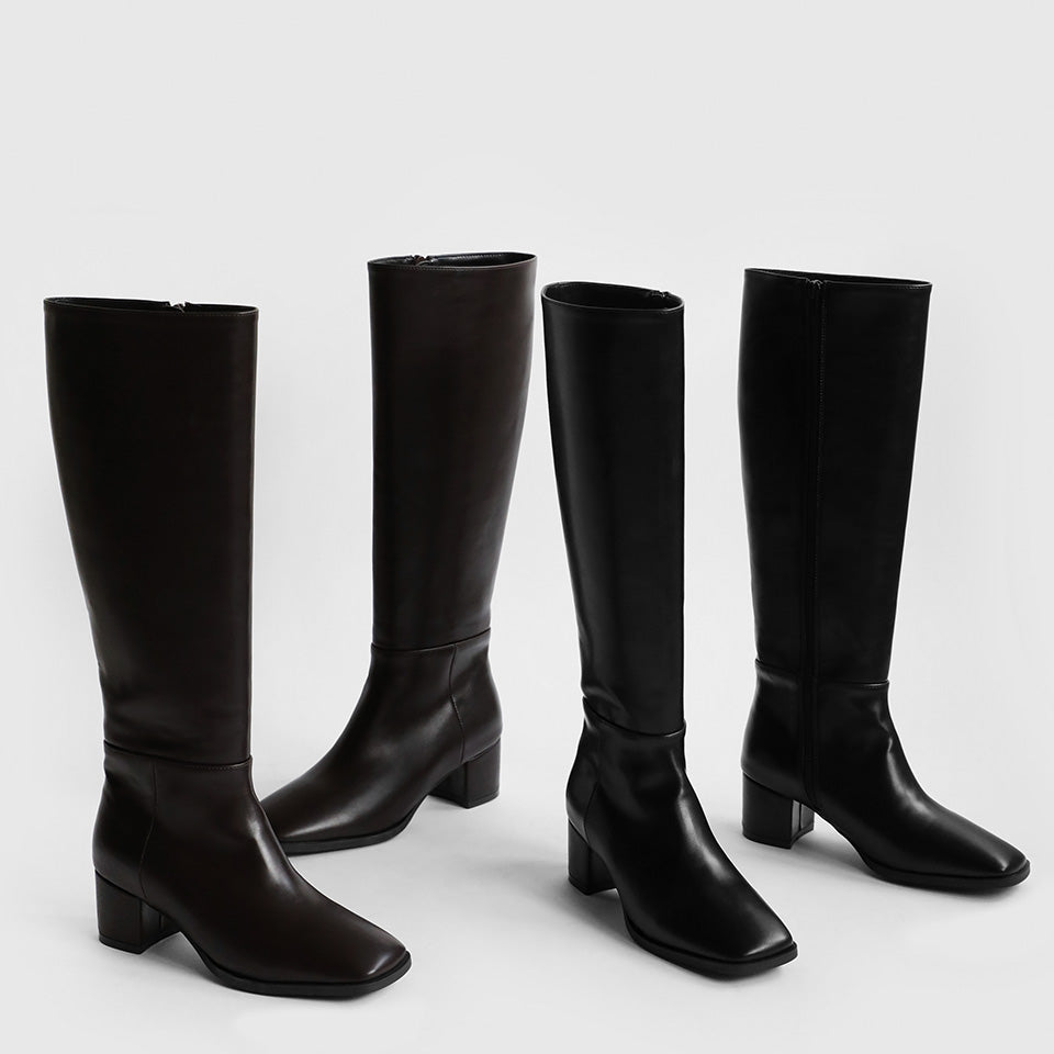 韓國 Sappun Rosar Square Long Boots (5cm)【AU061】