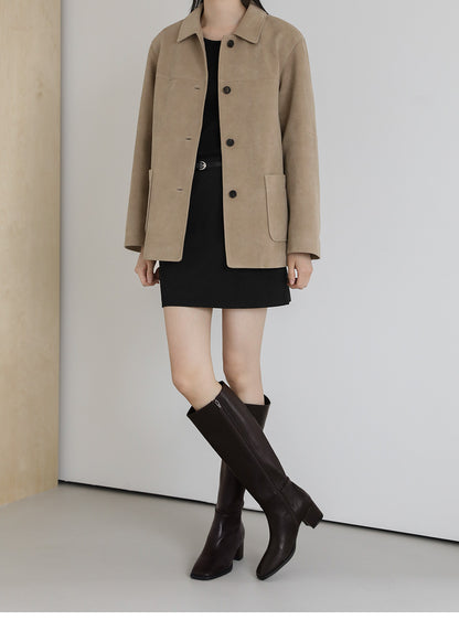 韓國 Sappun Rosar Square Long Boots (5cm)【AU061】