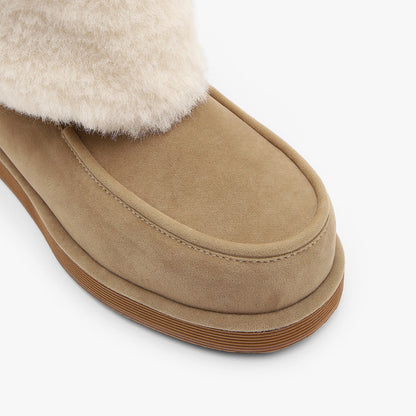 韓國 Sappun Reridan Fur-lined Shearling Boots (3cm)【AU037】