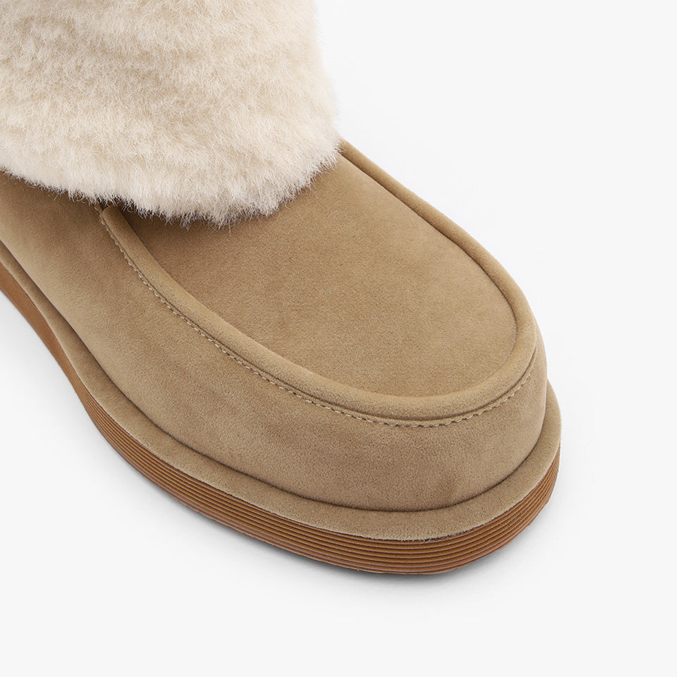 韓國 Sappun Reridan Fur-lined Shearling Boots (3cm)【AU037】