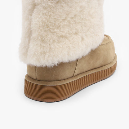 韓國 Sappun Reridan Fur-lined Shearling Boots (3cm)【AU037】