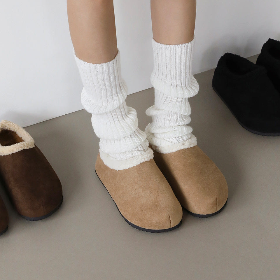 韓國 Sappun Harpers Fur-lined Slippers (4cm)【AU040】