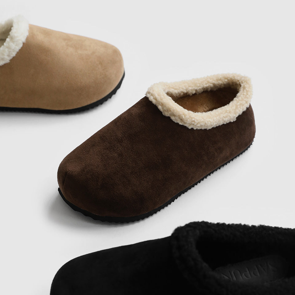 韓國 Sappun Harpers Fur-lined Slippers (4cm)【AU040】