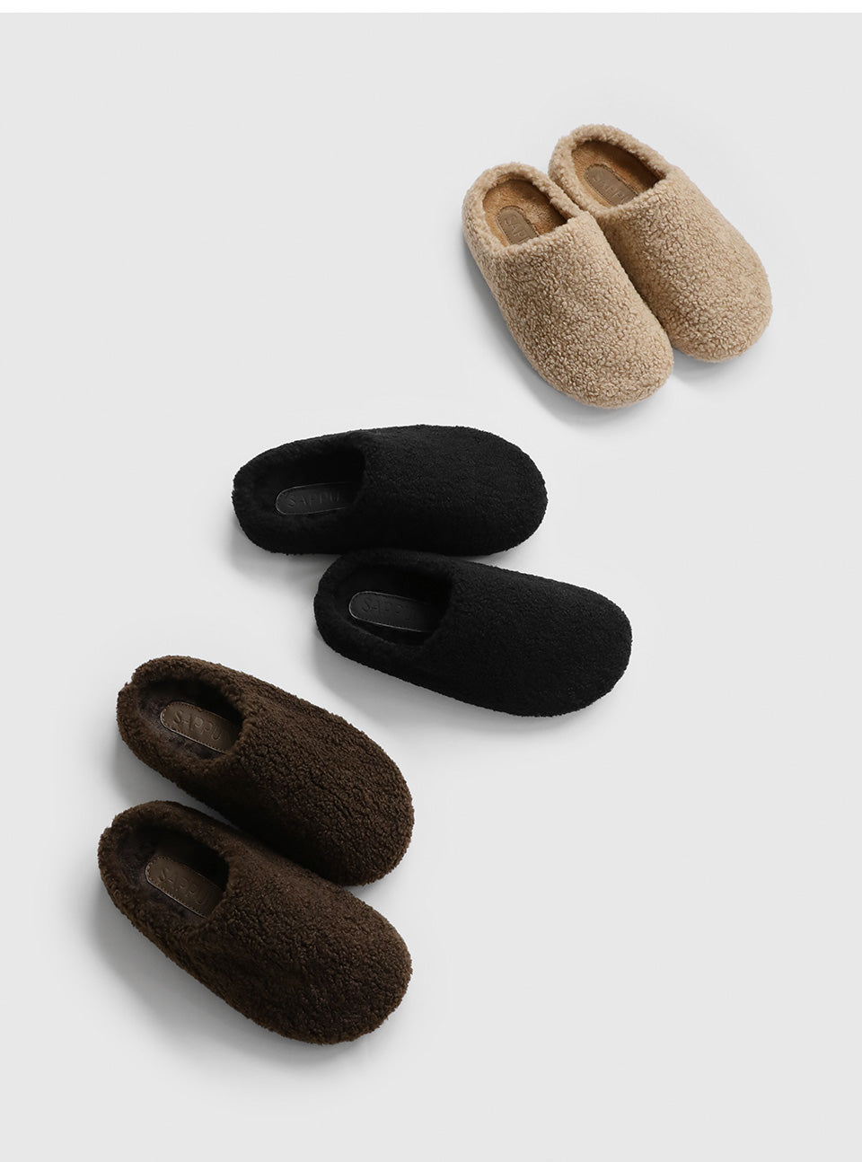 韓國 Sappun Torrison Wool Slippers (3cm)【AU041】