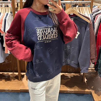 韓國 Marithe Francois Girbaud CLASSIC LOGO COLOR BLOCK RAGLAN SWEATSHIRT【MF117】 - STT Mall HK 靚太網購