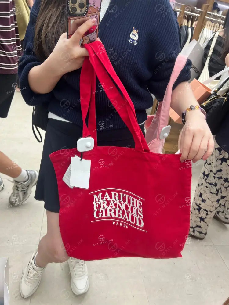 【現貨】韓國 Marithe Francois Girbaud Classic Logo Square Eco Bag【MF607】 Red 一般商品