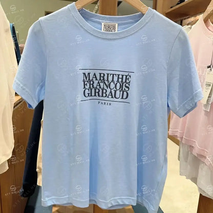 【現貨】韓國 Marithe Francois Girbaud W CLASSIC LOGO TEE【MF166】 Sky Blue / S 一般商品