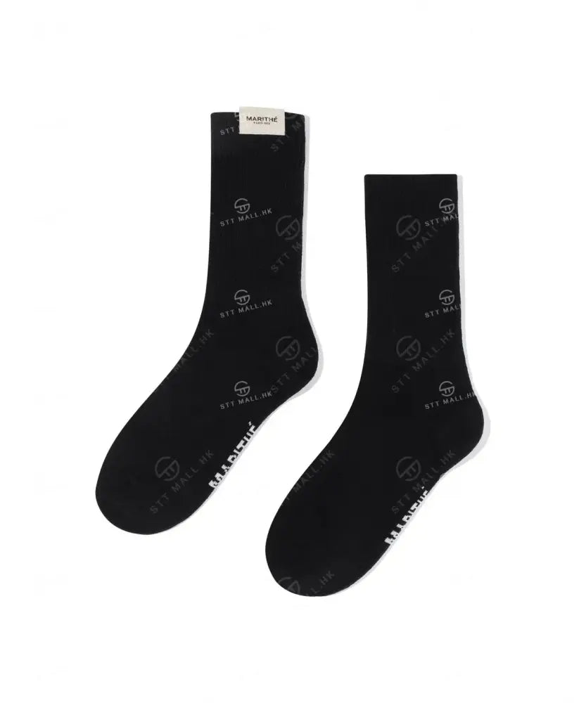 【現貨】韓國 Marithe Francois Girbaud W Regular Logo Socks【MF640】 Black 一般商品