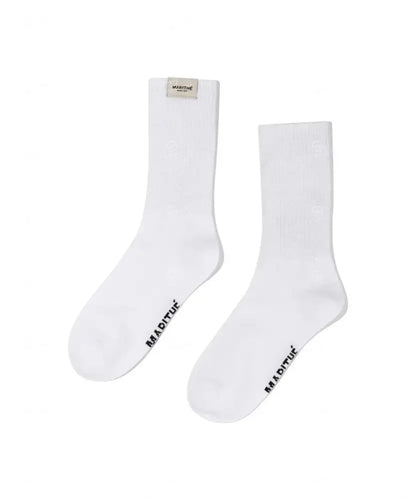 【現貨】韓國 Marithe Francois Girbaud W Regular Logo Socks【MF640】 White 一般商品