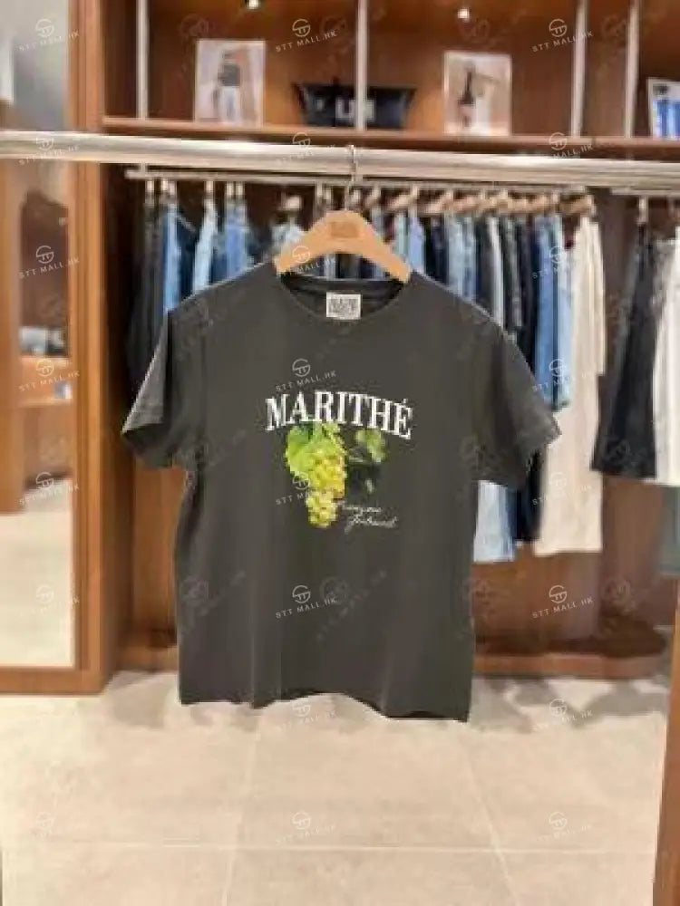 【現貨】韓國 Marithe Francois Girbaud Women’s GRAPE GRAPHIC T-SHIRTS【MF583】 Charcoal / S 一般商品