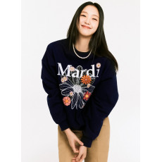 Mardi Mercredi Sweatshirt Flowermardi Blossom (Navy White) [韓國連線 W]