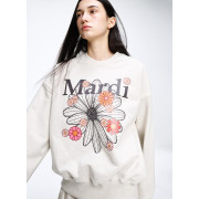 Mardi Mercredi Sweatshirt Flowermardi Blossom (Oatmeal Black) [韓國連線 W]