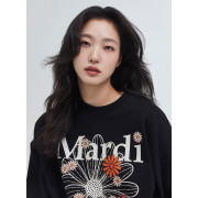 Mardi Mercredi Sweatshirt Flowermardi Blossom (Black Cream) [韓國連線 W]