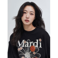 Mardi Mercredi Sweatshirt Flowermardi Blossom (Black Cream) [韓國連線 W]