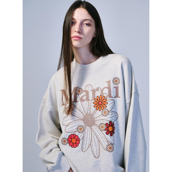 Mardi Mercredi Sweatshirt Flowermardi Blossom (Oatmeal Taupe) [韓國連線 W]