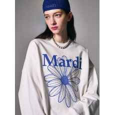 Mardi Mercredi Sweatshirt Flowermardi (White Vividblue) [韓國連線 W]