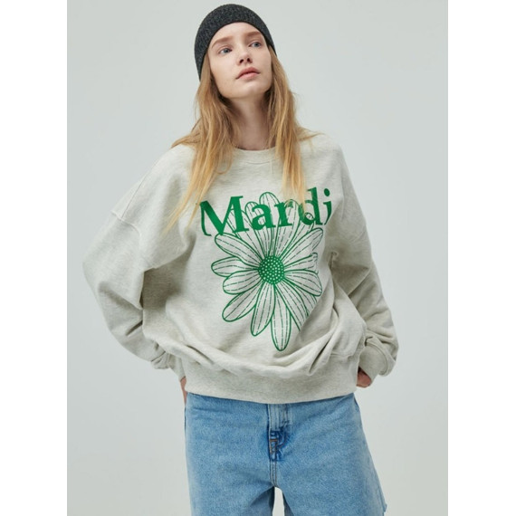 Mardi Mercredi Sweatshirt Flowermardi (Oatmeal Green) [韓國連線 W]