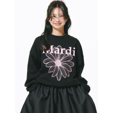 Mardi Mercredi Sweatshirt Flowermardi (Black Pink) [韓國連線 W]