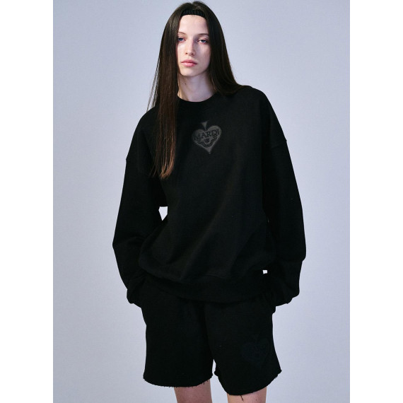 Mardi Mercredi Sweatshirt Satin Spade (Black) [韓國連線 W]