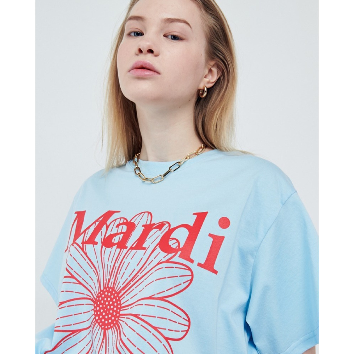 Mardi Mercredi Tshirt Flowermardi (Sky Red) [韓國連線 W]