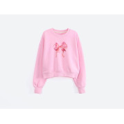 RonRon Double Ribbon Crop Sweatshirt [韓國連線W]