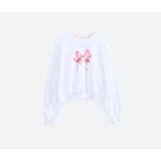 RonRon Double Ribbon Crop Sweatshirt [韓國連線W]