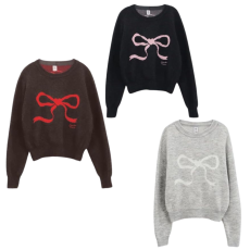 RonRon Heart Ribbon Jacquard Knit [韓國連線W]