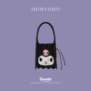 韓國直送 Joseph and Stacey 褶皺針織袋 / Kuromi Rich Black (不包括吊飾)