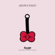 韓國直送 Joseph and Stacey 褶皺針織臉鑰匙圈 / Hello Kitty 紅色蝴蝶結