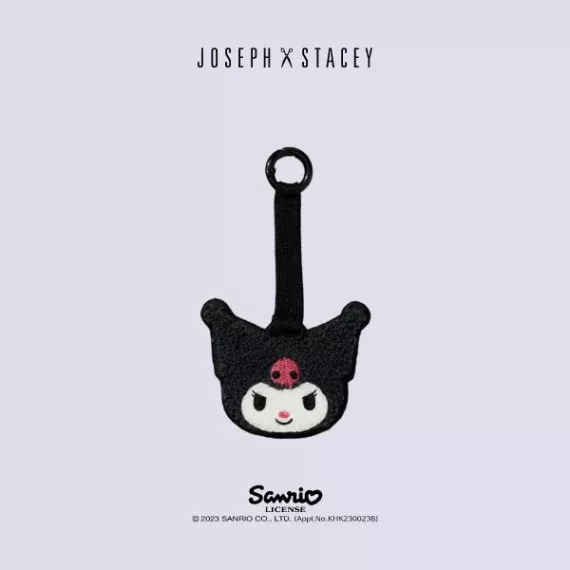 韓國直送 Joseph and Stacey 褶皺針織臉鑰匙圈 / Kuromi 黑色